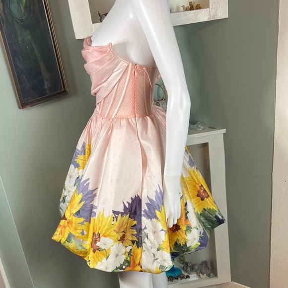 Floral Strapless Dress in Pink - Picture 7 of 16